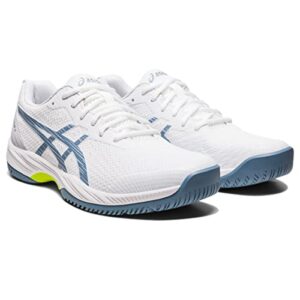 ASICS Men's Gel-Game 9 Tennis Shoes, 10.5, White/Steel Blue