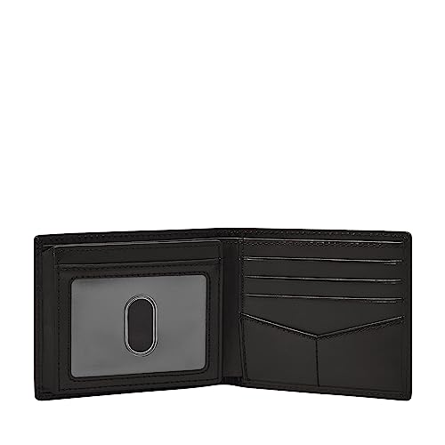 Fossil Men's Derrick RFID Bifold with Flip ID, Black