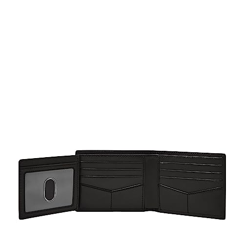 Fossil Men's Derrick RFID Bifold with Flip ID, Black