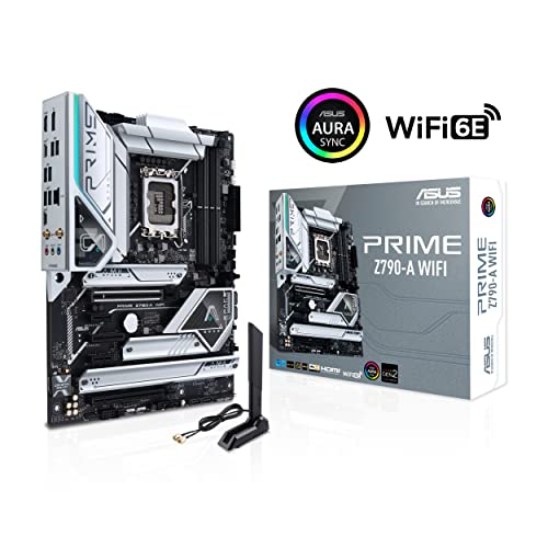 ASUS Prime Z790-A WiFi 6E LGA 1700(Intel®13th&12th) ATX Motherboard (16+1 DrMOS, PCIe 5.0,DDR5,4X M.2 Slots,2.5 Gb LAN,USB 3.2 Gen 2 Front Panel Type-C, Thunderbolt™ 4/USB4, DP)