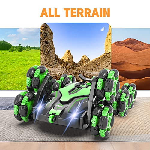 Remote Control Car for Boys 8-12 & Age 4-7, 2.4Ghz RC Drift Stunt Car, 360 Degrees Rotating Remote Control Cars Toy for Kids, with 2 Batteries& Spray& LED Lights, Birthday Gifts for Kids