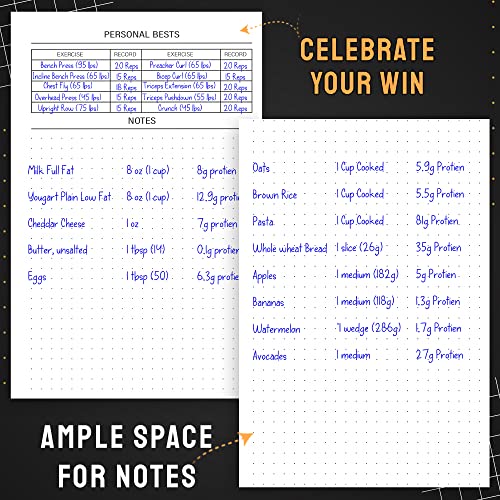 Hardcover Fitness Journal Workout Planner for Men & Women - A5 Sturdy Workout Log Book to Track Gym & Home Workouts