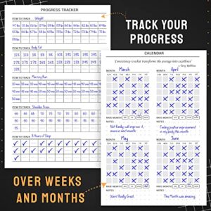 Hardcover Fitness Journal Workout Planner for Men & Women - A5 Sturdy Workout Log Book to Track Gym & Home Workouts