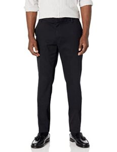 amazon essentials men's slim-fit wrinkle-resistant flat-front stretch chino pant, black, 28w x 30l