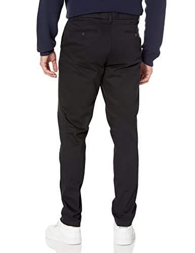 Amazon Essentials Men's Slim-Fit Wrinkle-Resistant Flat-Front Stretch Chino Pant, Black, 28W x 30L