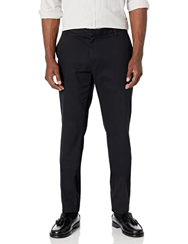 Amazon Essentials Men's Slim-Fit Wrinkle-Resistant Flat-Front Stretch Chino Pant, Black, 32W x 32L