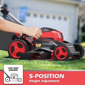 PowerSmart 80V MAX 26-Inch Self-Propelled Lawn Mower, Lithium-Ion Dual-Force Cutting Cordless Lawn Mower with 6.0Ah Battery & Charger (PS76826SRB)