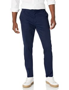 amazon essentials men's slim-fit wrinkle-resistant flat-front stretch chino pant, navy, 36w x 32l