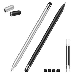 stylus pens for touch screens - digiroot 2 in 1 universal stylus rollerball pen, sensitive and durable, compatible with ipad/iphone/samsung/tablet(2 pack stylist pens)