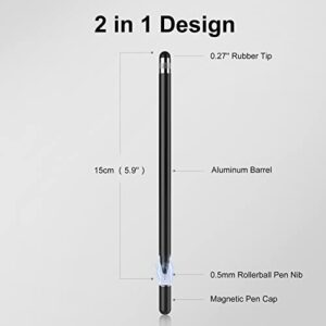 Stylus Pens for Touch Screens - Digiroot 2 in 1 Universal Stylus Rollerball Pen, Sensitive and Durable, Compatible with iPad/iPhone/Samsung/Tablet(2 Pack Stylist Pens)