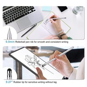 Stylus Pens for Touch Screens - Digiroot 2 in 1 Universal Stylus Rollerball Pen, Sensitive and Durable, Compatible with iPad/iPhone/Samsung/Tablet(2 Pack Stylist Pens)