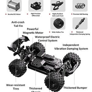 LARVEY 1:18 Scale 4WD Off-Road 40KM/H High Speed Remote Control Car, All Terrains Remote Control Truck with LED Lights, 2.4GHz Remote Control, rc Cars for Boys Age 8-12