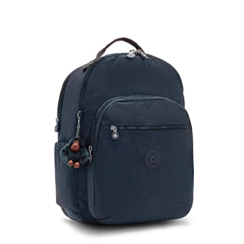 Kipling Women's Seoul Extra Large 17” Laptop Backpack, Durable, Roomy with Padded Shoulder Straps, Bag, True Blue Tonal 2, 13.5" L x 18.25" H x 7.75" D