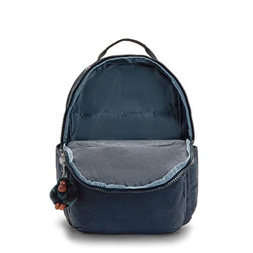 Kipling Women's Seoul Extra Large 17” Laptop Backpack, Durable, Roomy with Padded Shoulder Straps, Bag, True Blue Tonal 2, 13.5" L x 18.25" H x 7.75" D