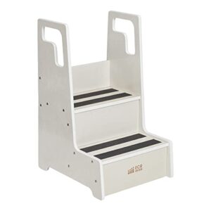 ecr4kids reach-up step stool with handles, children's furniture, white wash