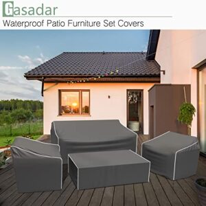 Patio Furniture Covers, Outdoor Furniture Cover Waterproof 4-Piece, Patio Furniture Set Covers, Heavy Duty Patio Covers, Ourdoor Sofa Cover, 2 Chair Covers, Coffee Table Cover Included -XL