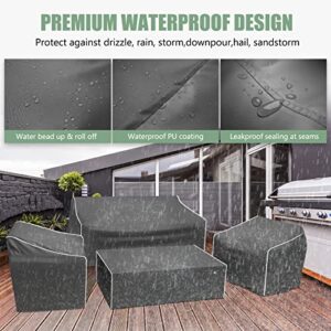 Patio Furniture Covers, Outdoor Furniture Cover Waterproof 4-Piece, Patio Furniture Set Covers, Heavy Duty Patio Covers, Ourdoor Sofa Cover, 2 Chair Covers, Coffee Table Cover Included -XL