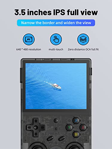 RG353V Retro Video Handheld Game Console Android 11+Linux System, 3.5 Inches IPS Screen 64G TF Card 4420+ Classic Games RK3566 64bit Game Console Compatible with Bluetooth 4.2 and 5G WiFi