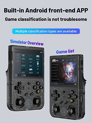 RG353V Retro Video Handheld Game Console Android 11+Linux System, 3.5 Inches IPS Screen 64G TF Card 4420+ Classic Games RK3566 64bit Game Console Compatible with Bluetooth 4.2 and 5G WiFi