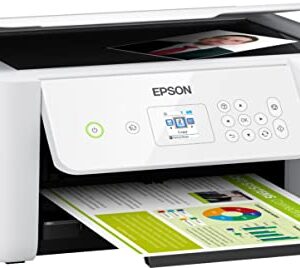 Epson (Renewed) EcoTank ET-2720 Wireless All-in-One Supertank Color Inkjet Printer, White - Print Scan Copy - 10.5 ppm, 5760 x 1440 dpi, 1.44" LCD, Voice Activated, Ethernet, Borderless Print