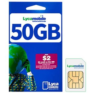 lycamobile australia prepaid sim card - 50 gb internet data in 4g/lte for 28 days, unlimited talk in australia, triple cut 3 in 1 simcard - standard micro nano