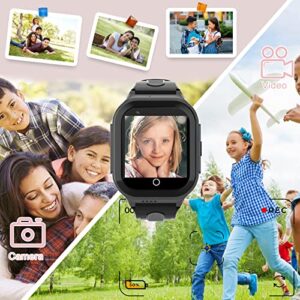 Getfitsoo Wonlex 4G Kids Smartwatch with SIM Card, GPS Smart Watch for Kids, 1.4" Touch Screen Phone Watch with Video Calls, Voice Chat, SOS, Camera, Pedometer, Alarm, Music Player for Boys and Girls