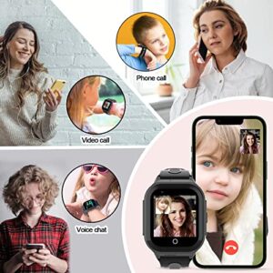 Getfitsoo Wonlex 4G Kids Smartwatch with SIM Card, GPS Smart Watch for Kids, 1.4" Touch Screen Phone Watch with Video Calls, Voice Chat, SOS, Camera, Pedometer, Alarm, Music Player for Boys and Girls