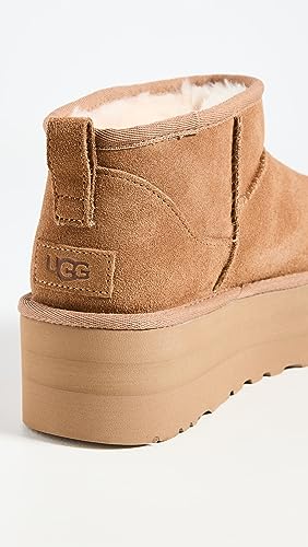 UGG Women's Classic Ultra Mini Platform Fashion Boot, Chestnut, 8