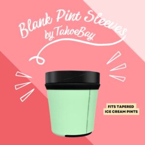 TahoeBay Blank Ice Cream Pint Sleeves (4-Pack) Extra Thick Insulated Neoprene Covers for Tapered Tubs, Customize with Heat Transfer Vinyl and Sublimation (Multicolor)