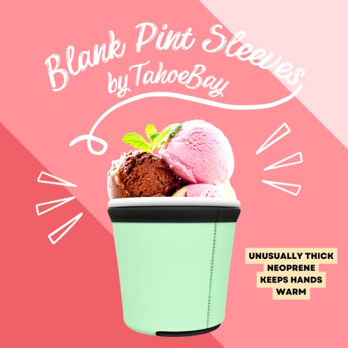 TahoeBay Blank Ice Cream Pint Sleeves (4-Pack) Extra Thick Insulated Neoprene Covers for Tapered Tubs, Customize with Heat Transfer Vinyl and Sublimation (Multicolor)