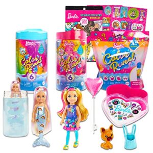 barbie color reveal doll ultimate play set - 3 piece bundle easter egg, color reveal mermaid, color reveal chelsea doll blind bags