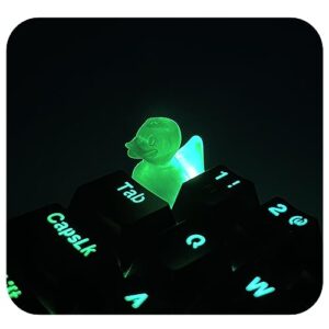custom keycap for mechanical gaming keyboard - design cute duck transparent- artisan cherry mx made in resin with universal compatibility - unique gift idea