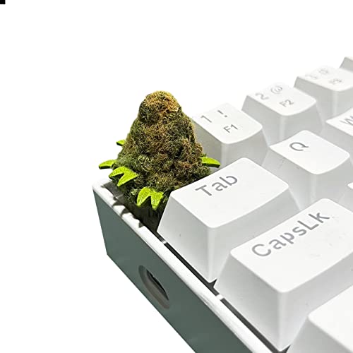 Custom Keycap for Mechanical Gaming Keyboard - Design Marijuana Buds - Artisan Cherry MX Made in Resin with Universal Compatibility - Unique Gift Idea, Green Brown Orange