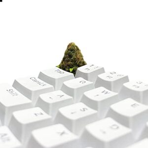 Custom Keycap for Mechanical Gaming Keyboard - Design Marijuana Buds - Artisan Cherry MX Made in Resin with Universal Compatibility - Unique Gift Idea, Green Brown Orange