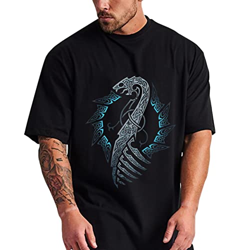 Men's Plus Size Cotton T-Shirts Graphic Tops Tees for Big Tall Man Oversized Short Sleeve T Shirt 6X