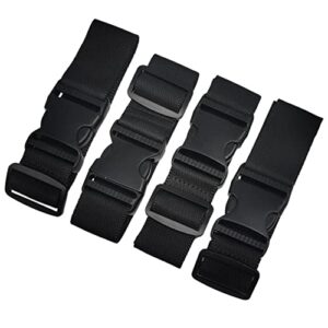 bluecosto 4x black add-a-bag luggage straps jacket holder gripper suitcase belts