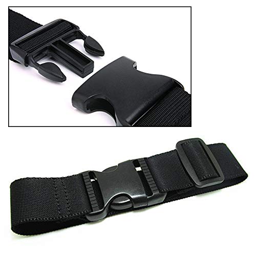 BlueCosto 4X Black Add-A-Bag Luggage Straps Jacket Holder Gripper Suitcase Belts