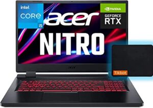 acer 2022 nitro 5 17.3" fhd ips 144hz gaming laptop core i5 12500h(beats i7-11800h) nvidia rtx 3050 tgp 95w thunderbolt 4 intel killer ethernet w/mouse pad (8gb ram | 512gb pcie ssd)