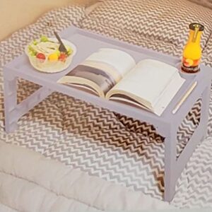 Folding Lap Table TV Bed Tray Eating Food l Reading/Laptop Desk On Bed or Couch with Cup Holder & Foldable Legs