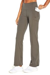 jessica simpson sportswear women's standard tummy control bootcut pocket pant, gunmetal, large