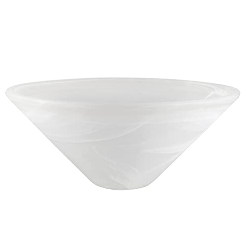 Aspen Creative 25302-64-1, Alabaster Glass Shade for Medium Base Socket Torchiere Lamp, Swag Lamp,Pendant, Island Fixture, 11-7/8" Diameter x 5-1/8" Height