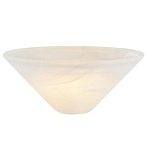 Aspen Creative 25302-64-1, Alabaster Glass Shade for Medium Base Socket Torchiere Lamp, Swag Lamp,Pendant, Island Fixture, 11-7/8" Diameter x 5-1/8" Height