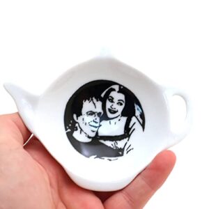 The Munsters teabag holder, teapot shaped tea bag dish- Lennymud by Lorrie Veasey