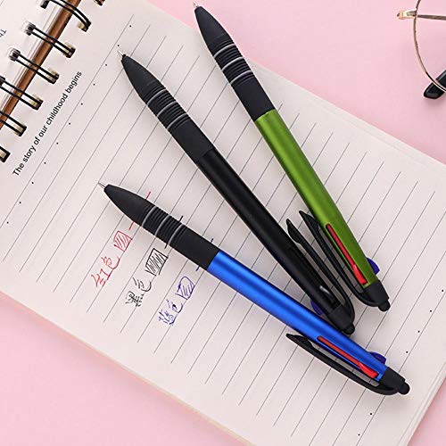 Jkapagzy 1pcs Press Ballpoint Pen Metal Stylus Pens with Ballpoint Pens Screen Pen for All Capacitive Screen Student Office Supply 3 Colors