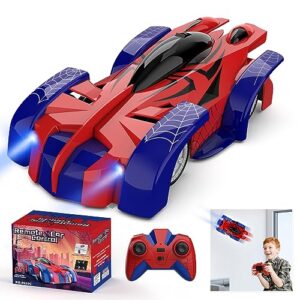 aomifmik wall climbing remote control car, 360° rotating dual mode rc stunt car with headlight, rechargeable toys for 4 5 6 7 8-12 year old boys girls kids