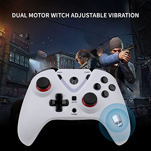 ROTOMOON Wireless Game Controller with LED Lighting Compatible with Xbox One S/X, Xbox Series S/X Gaming Gamepad, Remote Joypad with 2.4G Wireless Adapter Perfect for FPS Games (White)