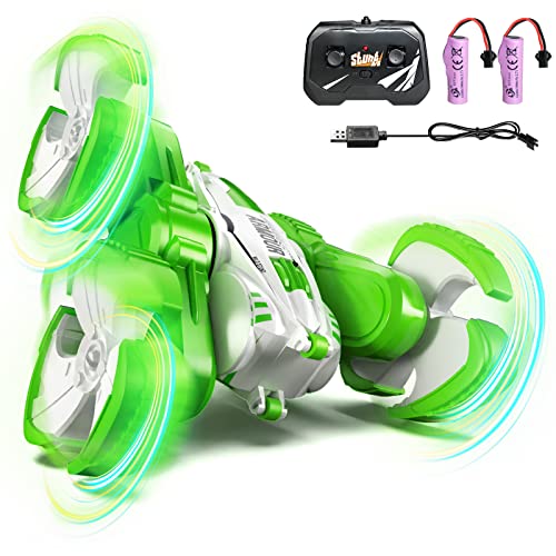 Kiaitre RC Car Remote Control Car, 4WD Stunt Car Rechargeable Double Sided 360° Flips Rotating Toy Gift Present for Kids Ages 4+, Indoor, Outdoor