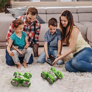 Kiaitre RC Car Remote Control Car, 4WD Stunt Car Rechargeable Double Sided 360° Flips Rotating Toy Gift Present for Kids Ages 4+, Indoor, Outdoor