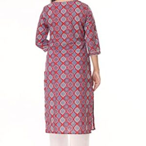 Vihaan IMPEX Indian Kurti Set with White Pant for Women Red