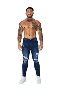 manverse&co men's super skinny athletic fit stretchy soft washed premium spray-on fit denim jeans (pls go one size up)